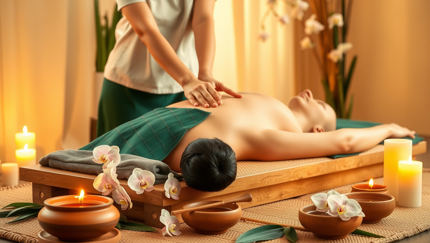 Traditional Thai massage therapy for body relaxation